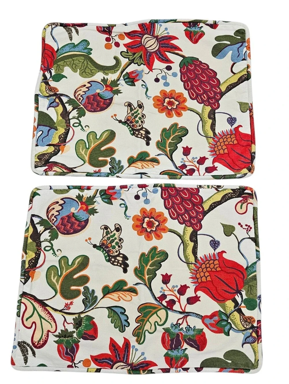 Pottery Barn Serafina F/Q Duvet & STD Pillow Covers Floral Linen Blend Heavy